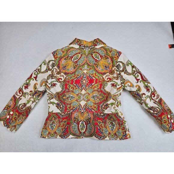 Robert Graham Womens Paisley 100% Linen Jacket Size 10 Multicolor - Picture 8 of 8